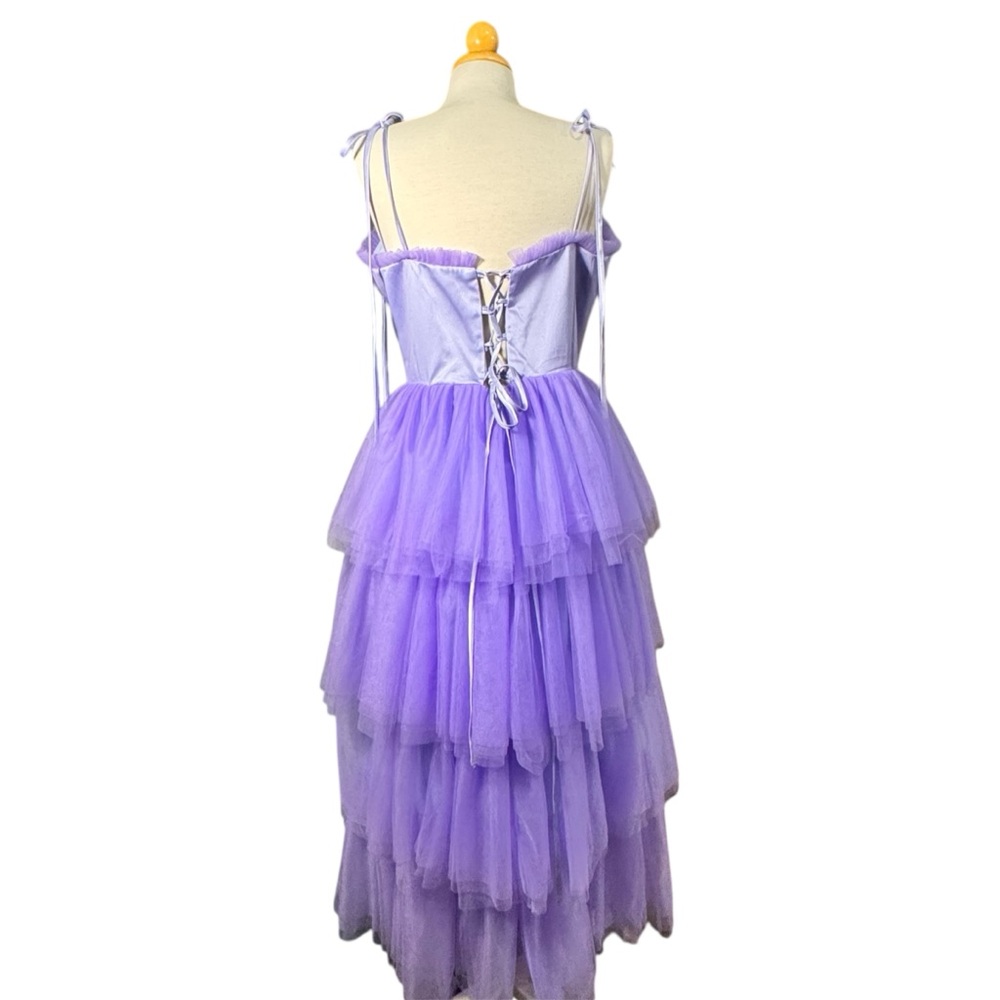 NWOT Lavender Tiered Tulle Prom Dress - Picture 2 of 9